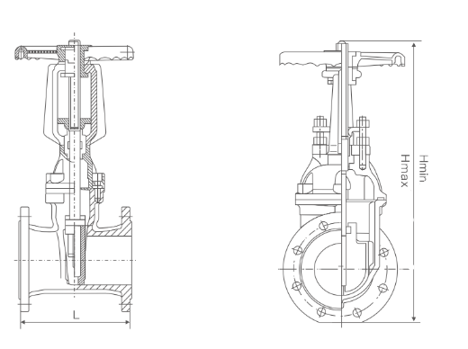 Rising stem elastic seat sealing gate valve(图1) Rising stem elastic seat sealing gate valve(图1)