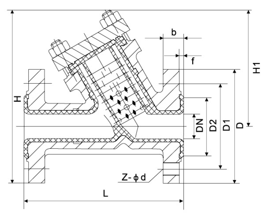 1衬氟Y型过滤器(图1)
