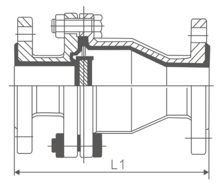 衬氟旋启式止回阀H44F46(图1) 衬氟旋启式止回阀H44F46(图1)