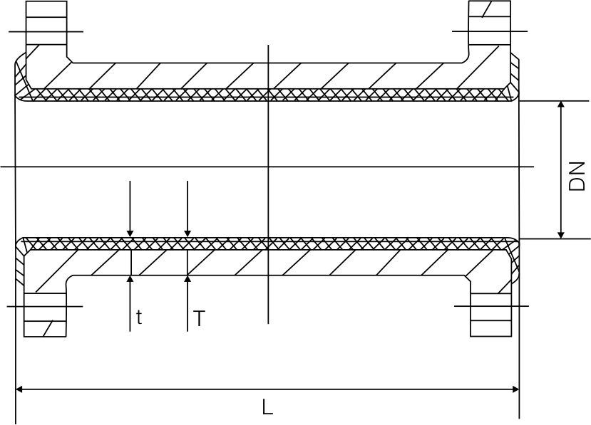 Fluorine lined molded pipeline(图1) Fluorine lined molded pipeline(图1)