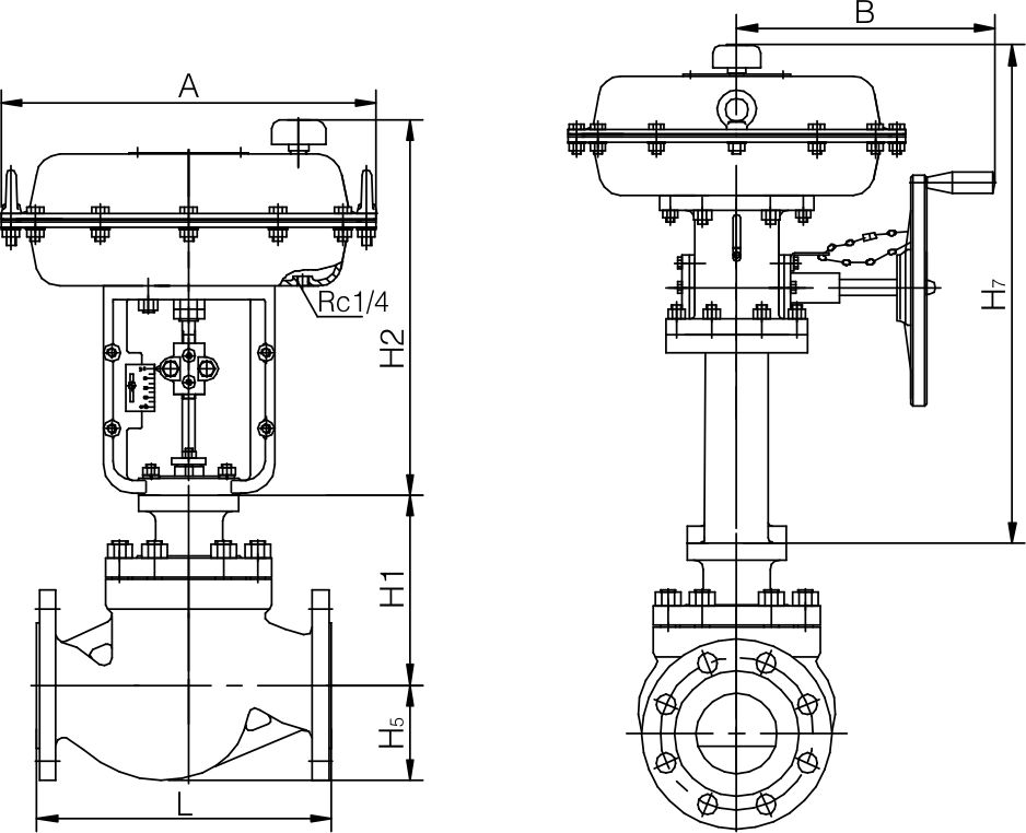 Single-seat pneumatic control valve(图1) Single-seat pneumatic control valve(图1)