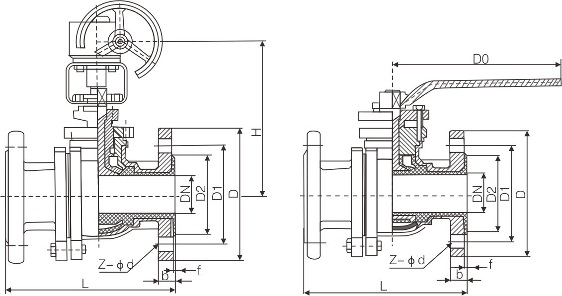 衬氟法兰球阀Q41F46(图1)