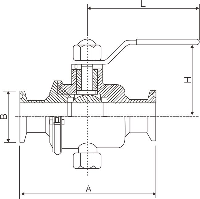卫生级卡箍零残留球阀(图1) 卫生级卡箍零残留球阀(图1)